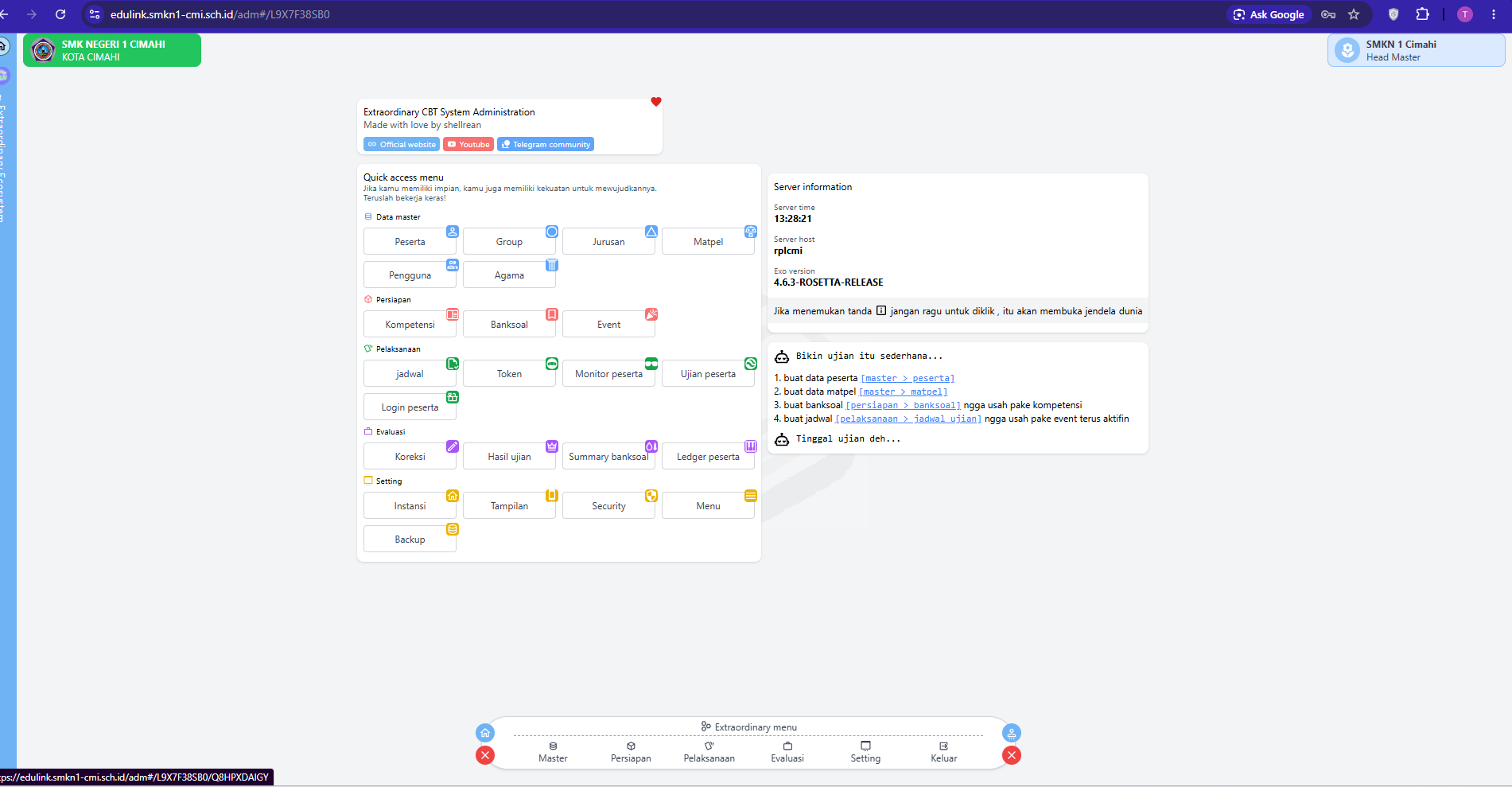 Screenshot LMS (Learning Management System)